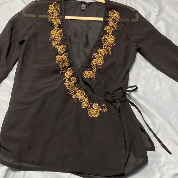 100%silk h&m sheer top size 6 - Picture 2 of 12